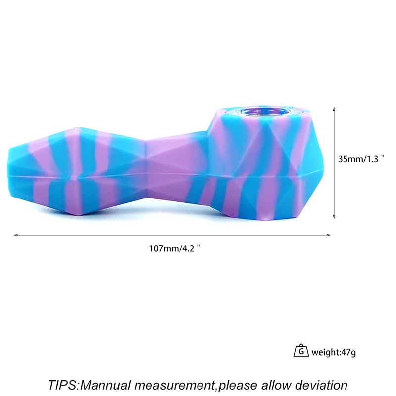 silicone smoking pipe size