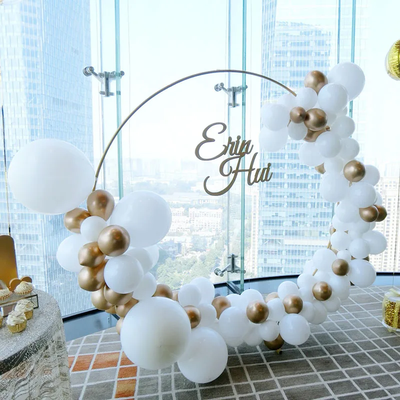 

Circle Wedding Arch Background Wrought Iron Shelf Decorative Props DIY Round Party Background Shelf Flower with Frame