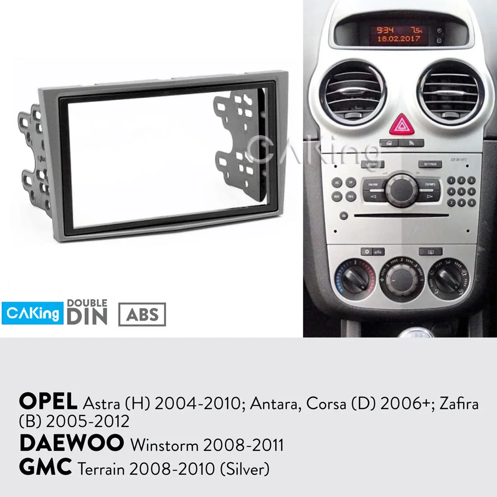Панель радиоприемника Fascia Для OPEL Astra (H) 2004 2010 Antara Corsa (D) 2006 2015 Zafira (B) 2005 2012 (Silver)
