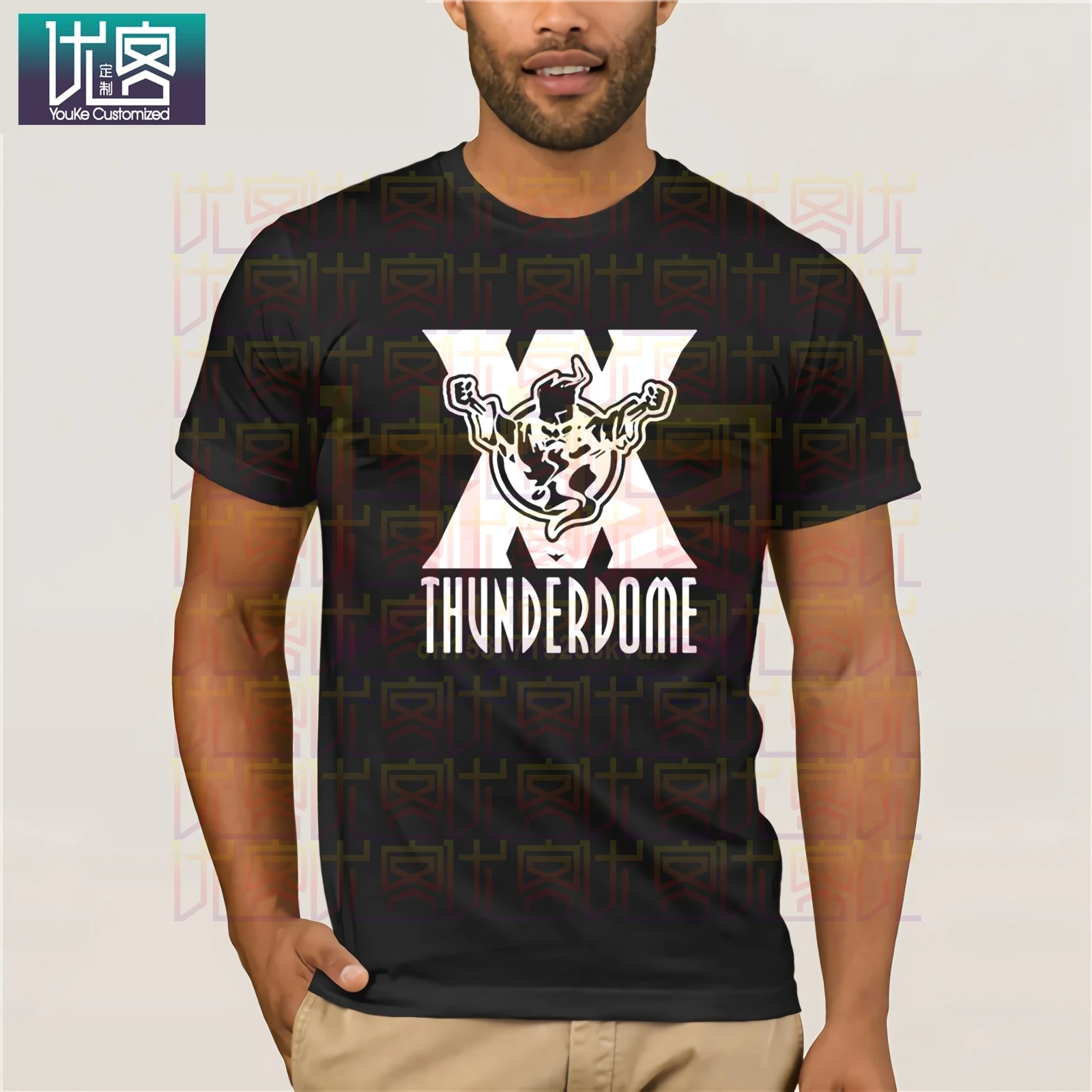 GILDAN men fashion brand t shirt Thunderdome Hardcore Techno and Gabber Men Women T Shirt wizard Tee Short Sleeve shirts | Мужская