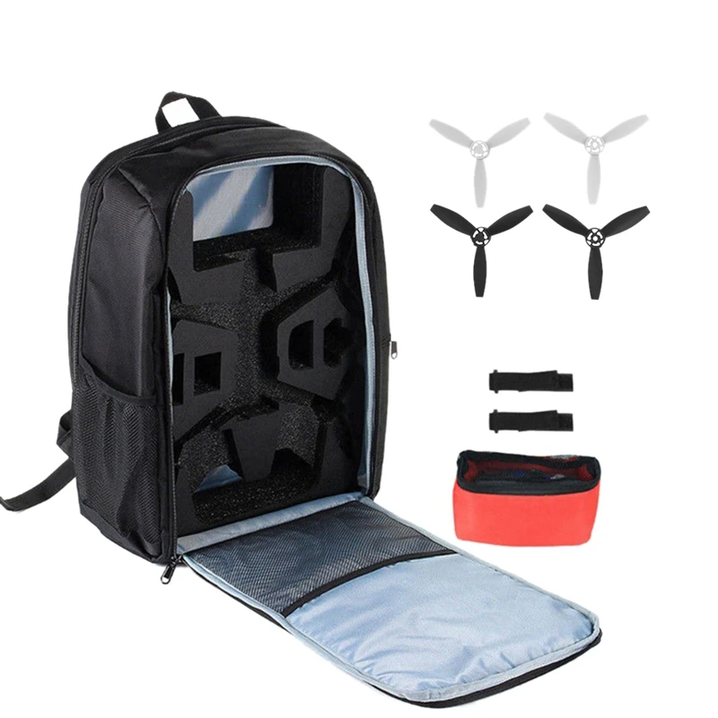 New For Parrot Bebop 2 Backpack Shoulder Bag +4Pcs Propeller Portable Travel Storage Carrying Case Power | Электроника