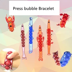 Nueva pulsera Pop It inquieto Toy Bubble Simple hoyuelos antiestrés silicona colorida ansiedad sensorial aliviar autismo TDAH niños