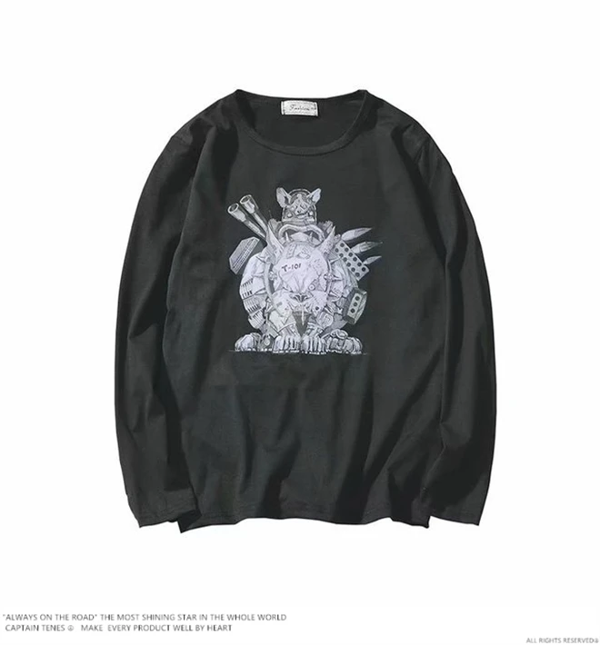 Captain TeNes New Men's Autumn Collar Printed Sports Top Long Sleeve T-shirt Cartoon Casual TEE for Male Printing Loose Long Sle Captain TeNes New Men's Autumn Collar Printed Sports Top Long Sleeve T-shirt Cartoon Casual TEE for Male Printing Loose Long Sle