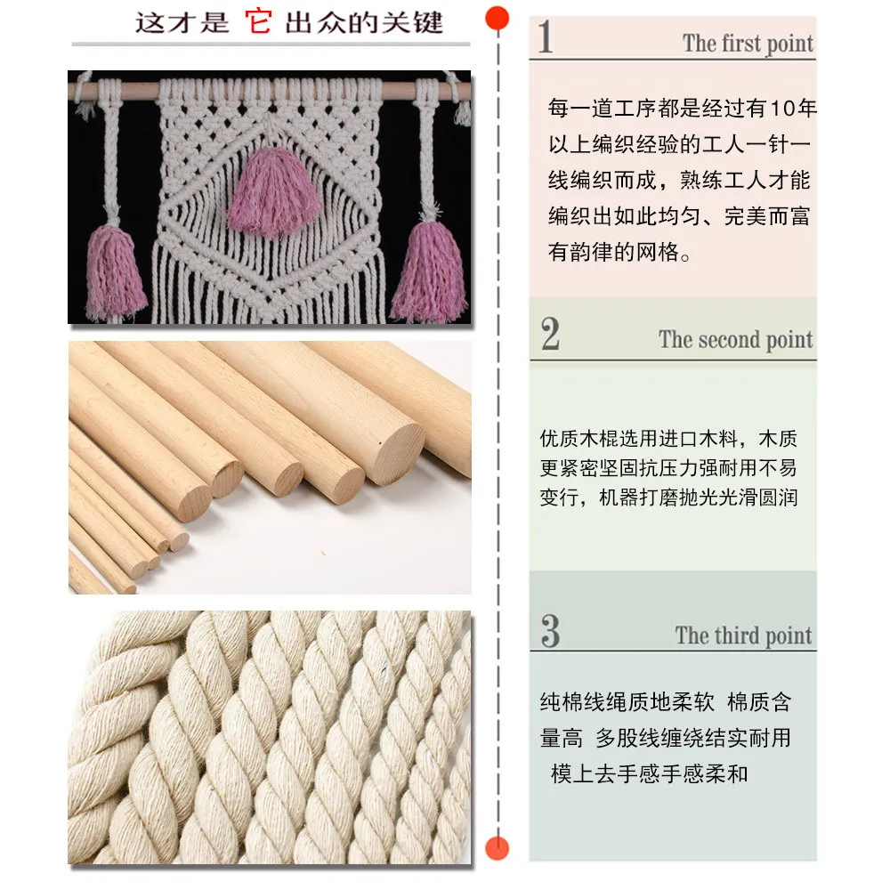 Creative Pattern Weaving Bohemian Tassels Weaving Tapestry Wedding-Sofa Background Wall Decorations MS7164