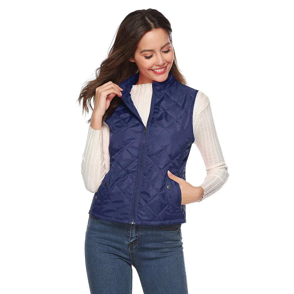 Jaycosin 2019 Winter Warm Casual Leisure Waistcoat Coat Women Thick Solid Color Jackets Comfortable Sleeveless Jacket Coat 31#4