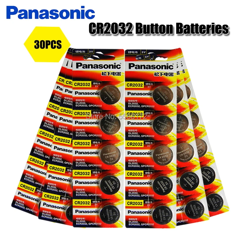 30Pcs Originele Nieuwe Batterij Voor Panasonic Cr2032 3V Knoopcel Coin Batterijen Voor Watch Computer Cr 2032|Knoopcelbatterijen| -