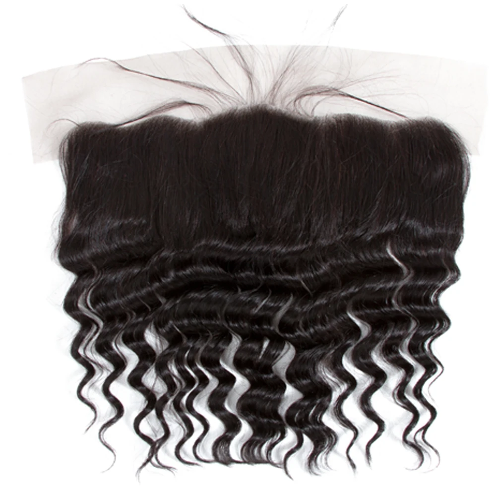 Loose Deep Wave Bundles With Closure Brazilian Hair Weave Bundles With Closure 4pc/lot Non-Remy Human Hair Frontal