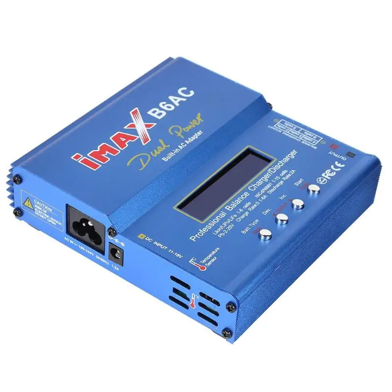 iMAX B6 AC 80W RC Charger 6A Dual Channel Balance Charger Li-ion Nimh Nicd Lipo LiFe With Digital LCD Screen Discharger