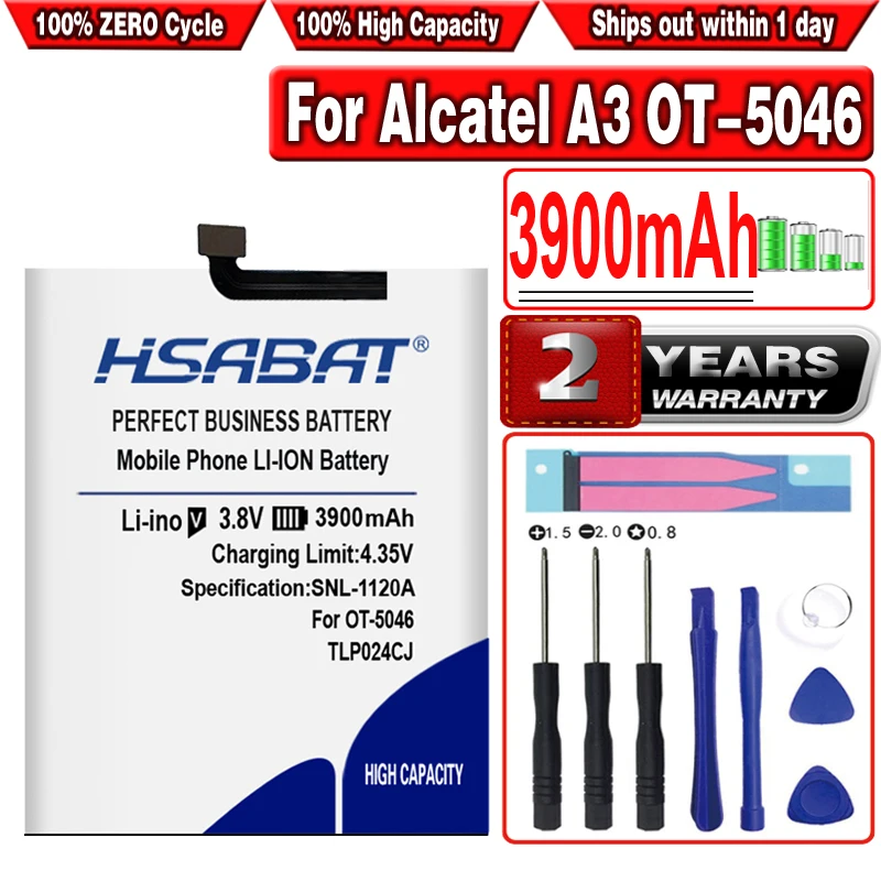 HSABAT 3900mAh TLP024C1 TLP024CJ TLP024CC аккумулятор для Alcatel A3 OT-5046/Shine Lite OT-5080 5080X OT-5046D 5046D 5046Y |