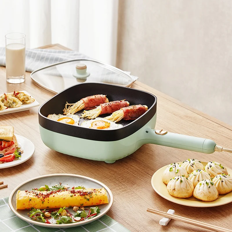 220V Non-stick Electric Frying Pan For Kithcen Home Multicooker Portable Electric Cooking Machine Hot Pot