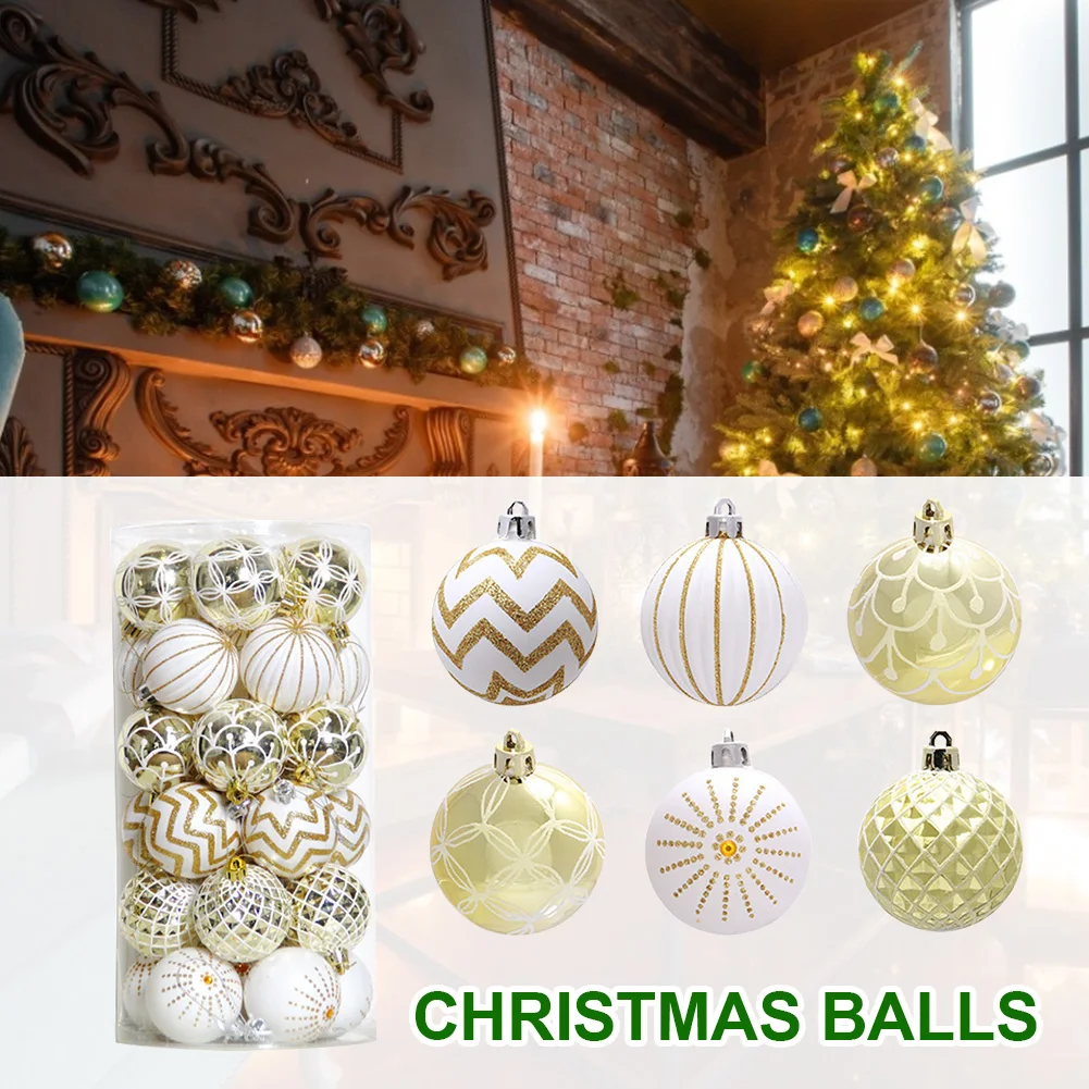 

30pcs Small Ornament Party Crafts Festival Wedding Portable Painted Celebration DIY Christmas Ball Home Tree Decor Hangings