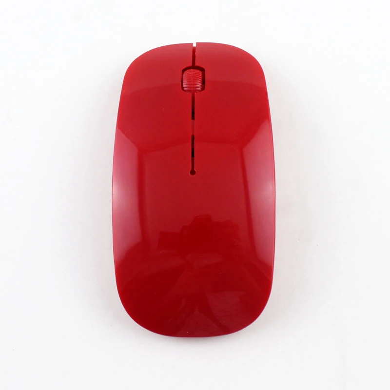 Красный 1000 dpi Мини USB игровая мышь оптическая беспроводная компьютерная мышь 2,4G приемник супер тонкая мышь для ПК ноутбука дропшиппинг 10 м работа - Цвет: Красный