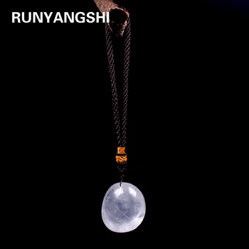 

Runyangshi 1pcs Natural clear quartz crystal stone Large particle polishing healing stone bag car Hanging make of Jewelry stone