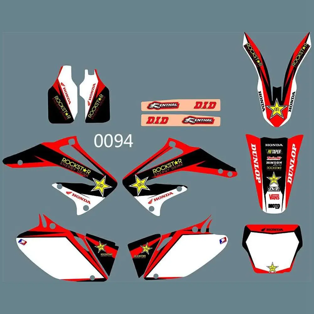 

New Full Graphics Decals Stickers Custom Number Name Glossy Bright Stickers Waterproof for HONDA CRF450 2002-2004