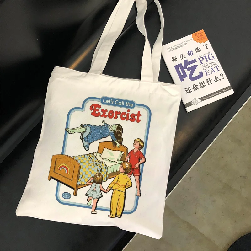 2019 Summer Spoof Print Women Bag Shoulder Canvas Women's Bags Fun Cartoon Ulzzang Harajuku Casual Large Capacity | Багаж и сумки
