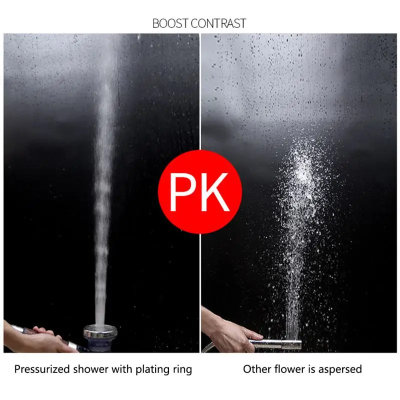 shower head Universal 23*8cm Stainless SteelShower Head With Pause Control Adjustable Button 3 Mode Function Showerhead