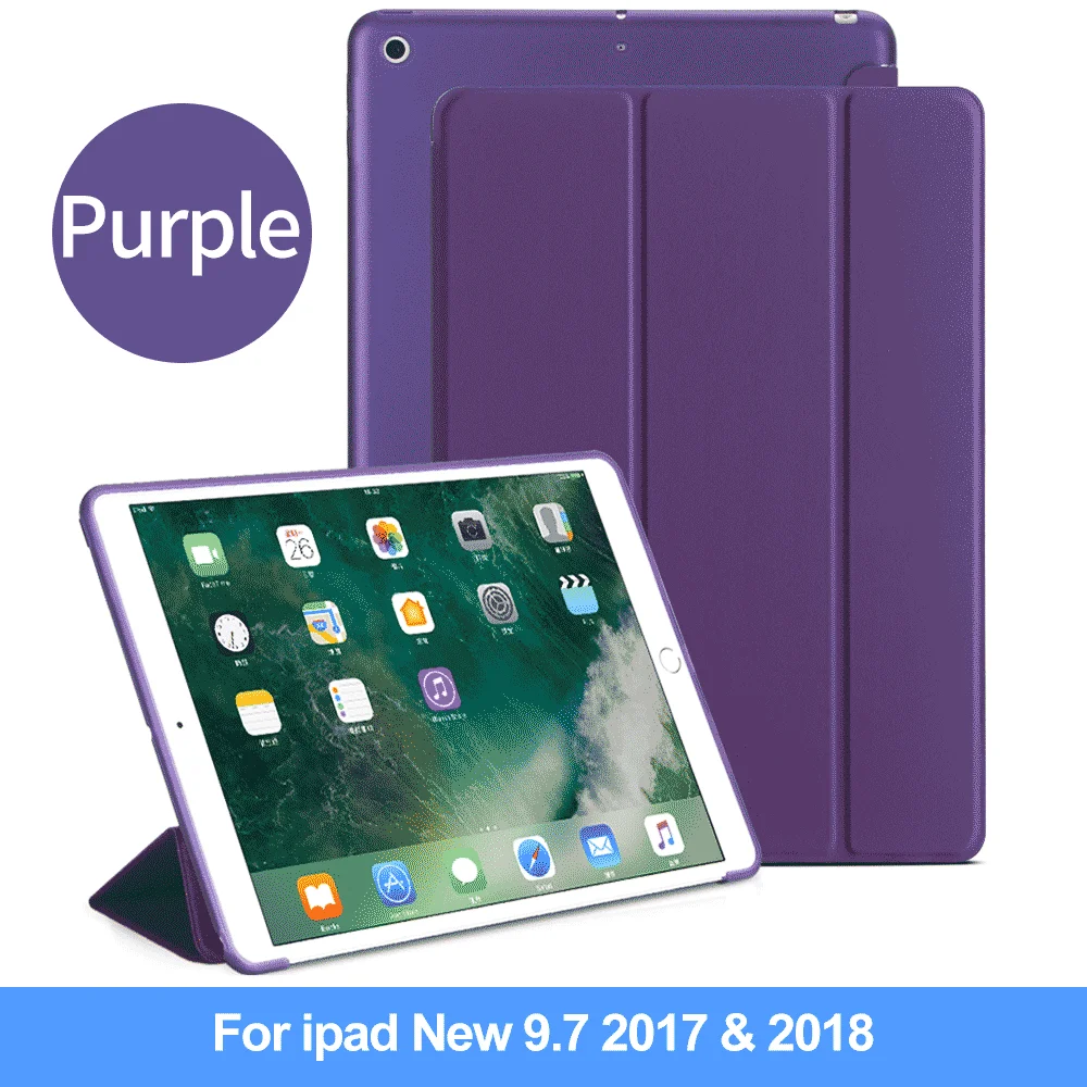Чехол DOWSWIN для ipad 2 3 4, мягкая задняя крышка, ТПУ кожаный чехол для ipad 4, откидной смарт-чехол для ipad 2, Чехол для ipad 9,7 чехол - Цвет: Purple