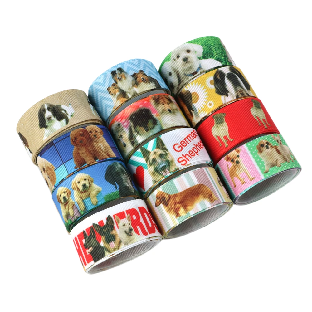 David accessories 7/8 &quot22mm dog Высококачественная печатная полиэфирная лента 50 ярдов DIY