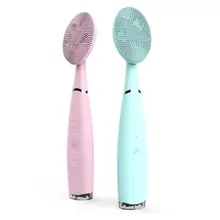 Звуковая Очищающая щетка для лица перезаряжаемая вибрационная мини-очиститель для лица силиконовая Глубокая чистка пор Электрический водонепроницаемый массаж