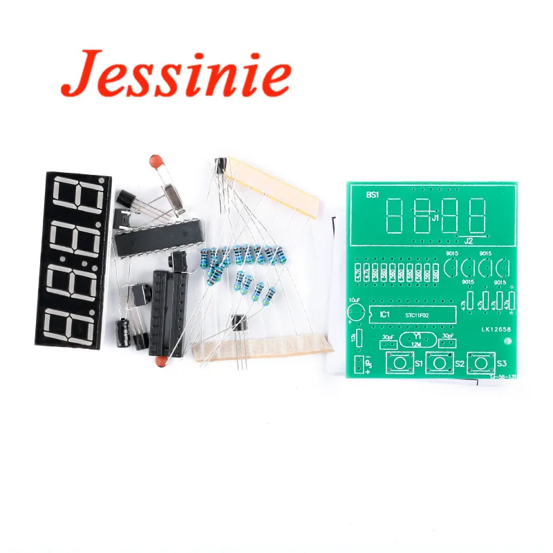 4 бит цифровой Электронные часы DIY Kit C51 STC11F02 для обучения Запчасти 4Bit цифровые