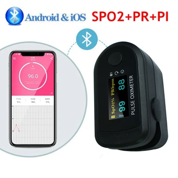 

2020 Bluetooth 4.0 pulse oximeter oximetro de dedo Spo2 PR PI blood pressure monitor saturometro Support Android iOS Home Family