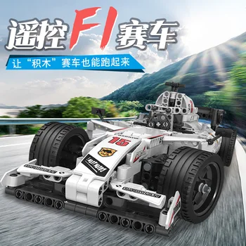 

729Pcs 7115 technology technology remote control F1 racing machinery assembly building blocks children's toy sports car model