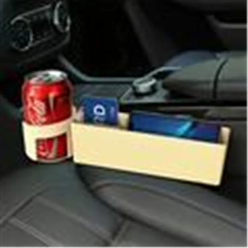 ABS beige Автомобильный слот для сиденья многофункциональная коробка для хранения складной автомобильный стеганый держатель для чашки аксессуары для салона автомобиля Органайзер - Название цвета: ABS beige