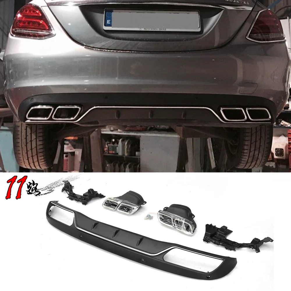 Диффузор заднего бампера ABS для Benz C Class W205 Sedan C200 C250 4 Door 2015-2018 Non Sport C63 диффузор с