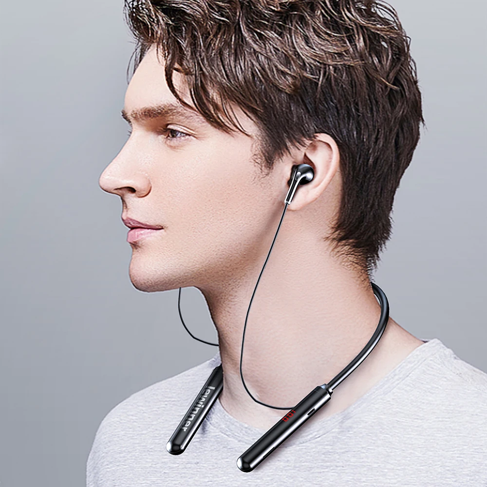 Наушники Lewinner Беспроводные с поддержкой Bluetooth и ЖК дисплесветодиодный 60 часов