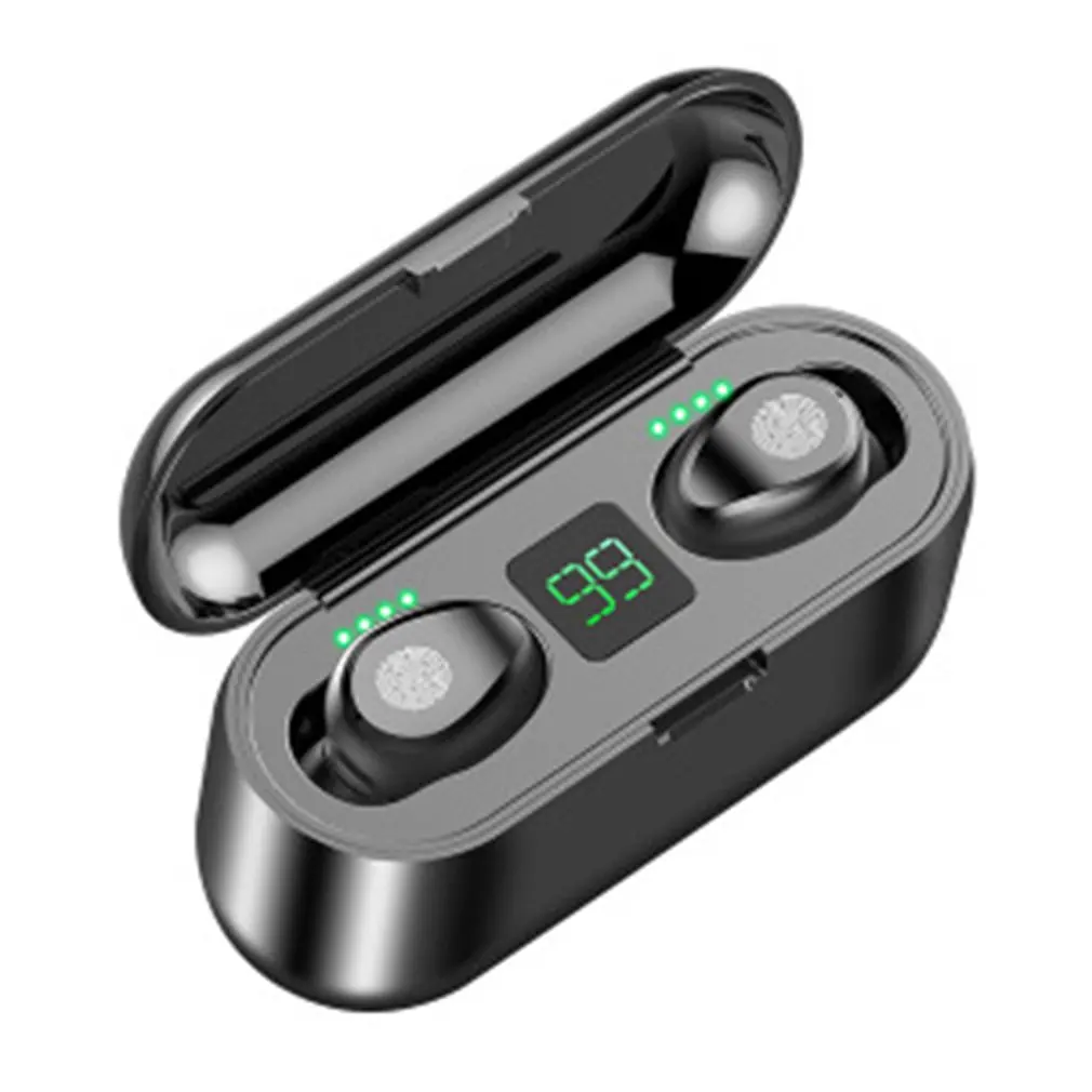 Stereo Wireless Earphones 5 0 2000amh Earbuds Mini Headset LED Stereo Headphones Touch Control With Charging Case