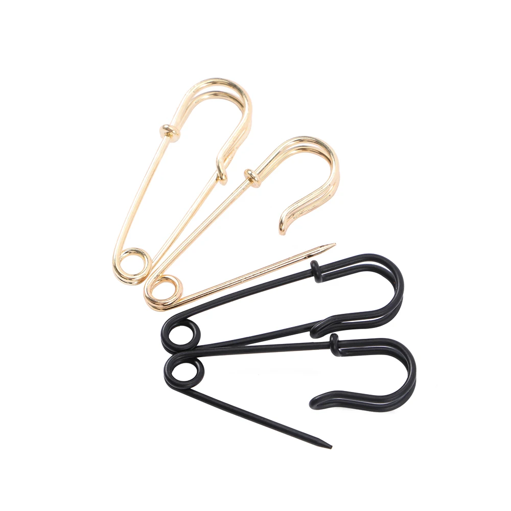 Unique Design Imitation Pearl Paperclip Safety Pin Stud Earring for Women Girls Gold Punk Body Piercing Earrings Accessories