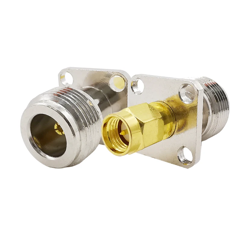 RF коаксиальный адаптер M/F штекер SMA к N Гнездовой разъем с 4 отверстиями фланец