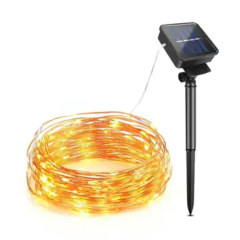 

10M 20M Solar Power Outdoor lights LED Garden Lawn lamp Fairy Copper Wire LED String Decorative Holiday Wedding Party Christmas