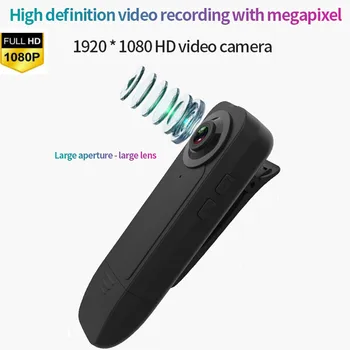 

1080P Portable Wearable HD Mini Camera Night Vision Motion Detection Video Recorder with Pocket Clip Support TF Card Outside Cam
