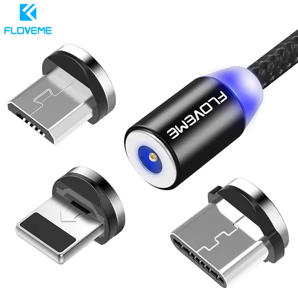 

FLOVEME Magnetic USB Cable Fast Charging USB Type C Cable Magnet Charger Data Charge Micro USB Cable Mobile Phone Cable USB Cord