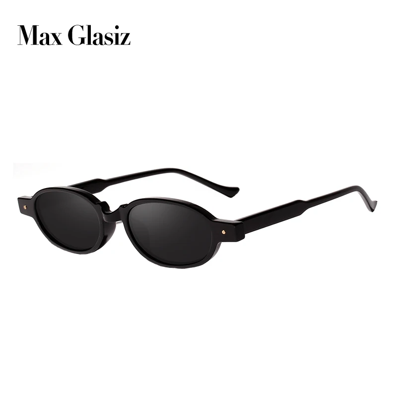 Max Glasiz овальная оправа с заклепками, модные солнцезащитные очки для женщин, легкие солнцезащитные очки в стиле панк-рок, мужские крутые модные новые тренды, солнцезащитные очки UV400 - Цвет линз: black w gray