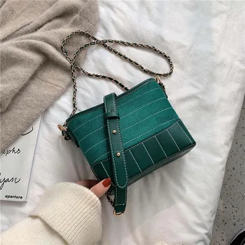 

Fashion PU matte texture female bag 2019 new Korean version of the fashion shoulder small bag casual chain crossbody bucket bag