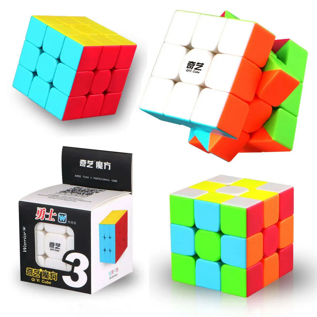 Stickerless QiYi воин W Скорость куб, головоломка, 3x3x3, волшебный куб, для детей для маленьких мальчиков подарок на