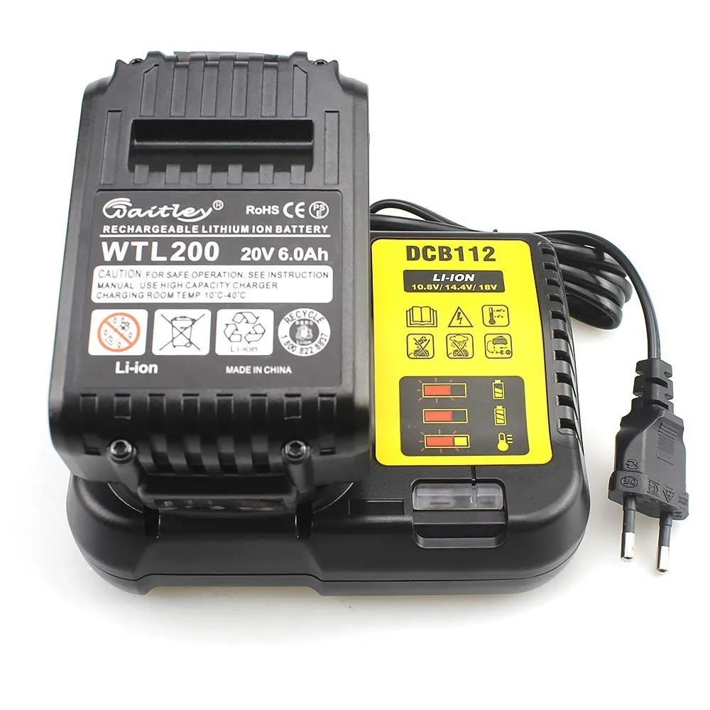 Waitley DCB112 литий-ионная батарея зарядное устройство Замена для Dewalt 10,8 В 14,4 в 18 в ЕС вилка JUL14-C