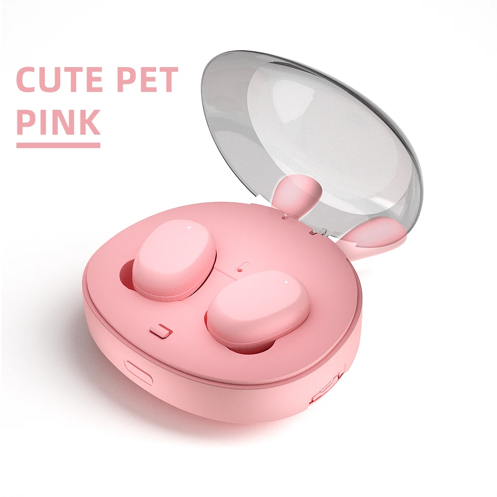 Pink Rabbit-900mAh GVANCA I-10 TWS Fingerprint Touch 5,0 Bluetooth наушники беспроводные наушники HD стерео наушники умные наушники с шумоподавлением - Цвет: Pink Rabbit-900mAh