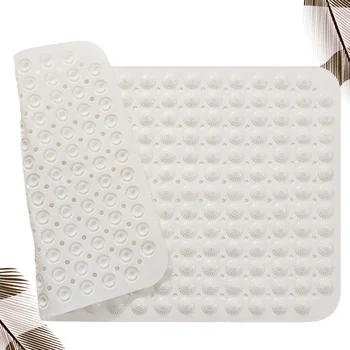 

Bathroom Anti-Skid Floor Mat PVC Massage Foot Pad Suction Cup Mat Bathroom Accessories White (47.5x48cm)