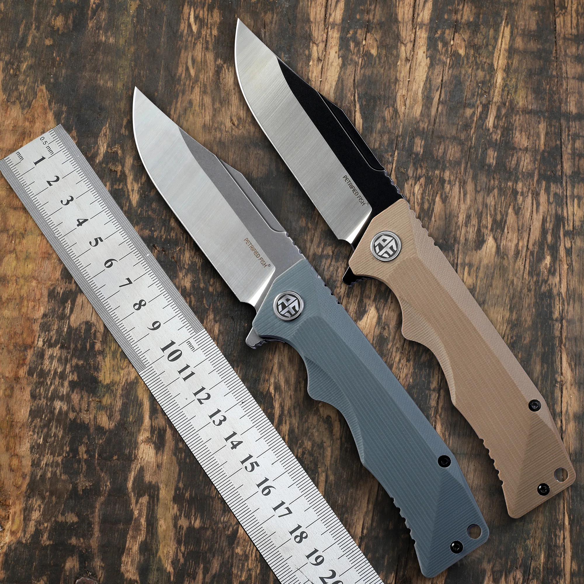 PF959 Petrified fish G10 handle D2 steel hunting knife outdoor survival EDC pocket tool hiking camping diving folding knives
