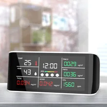 7 in1 CO2 Meter Digital Temperature Humidity Sensor Tester Air Quality Monitor Carbon Dioxide TVOC Formaldehyde HCHO Detector