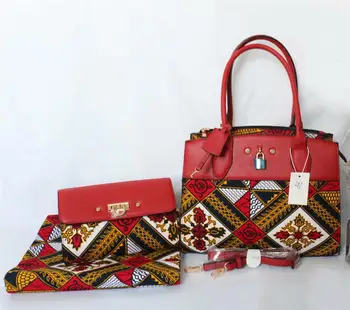 

Hot sale purses and handbags fashion handbags 2020 woman bags african wax bag set ankara wax prints fabric