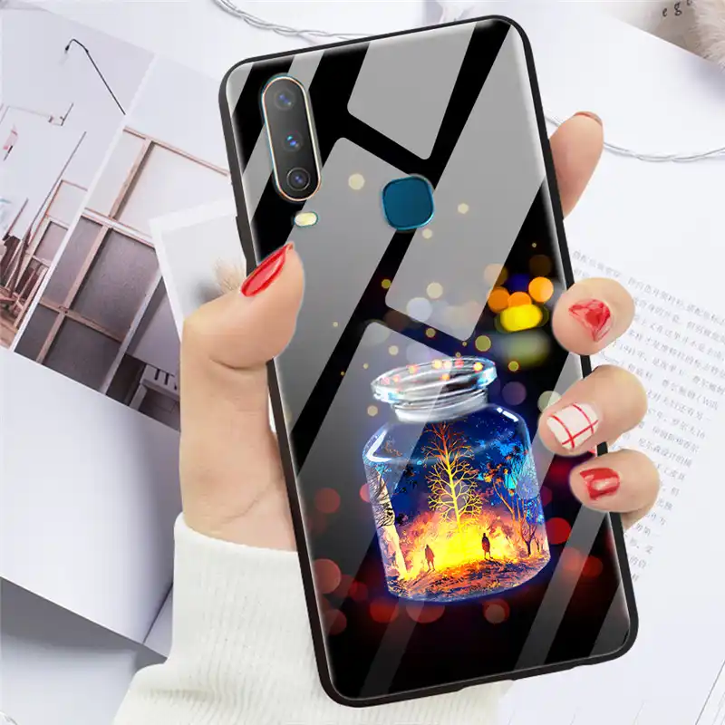 Tempered Glass Case For Vivo Y17 Y15 Y12 Y11 Case Luxury Glass Back Cover Case For Vivo Y 17 Y 15 Y 12 Y11 2019 Case Soft Bumper Phone Case Covers Aliexpress