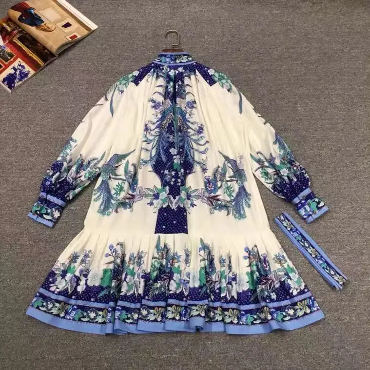 AH10457 High quality New Fashion Women spring Dress Luxury famous Brand European Design party style dress