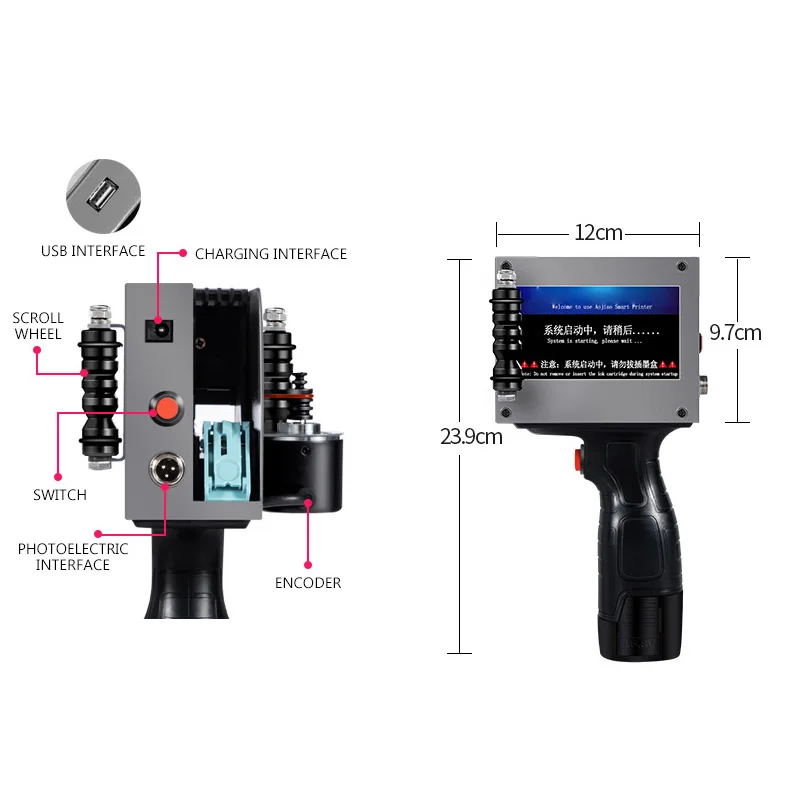 Портативный ручной струйный принтер для нанесения логотипа/даты истечения срока годности/кода партии/серийного номера/этикетки/штрих-кода/qr-кода
