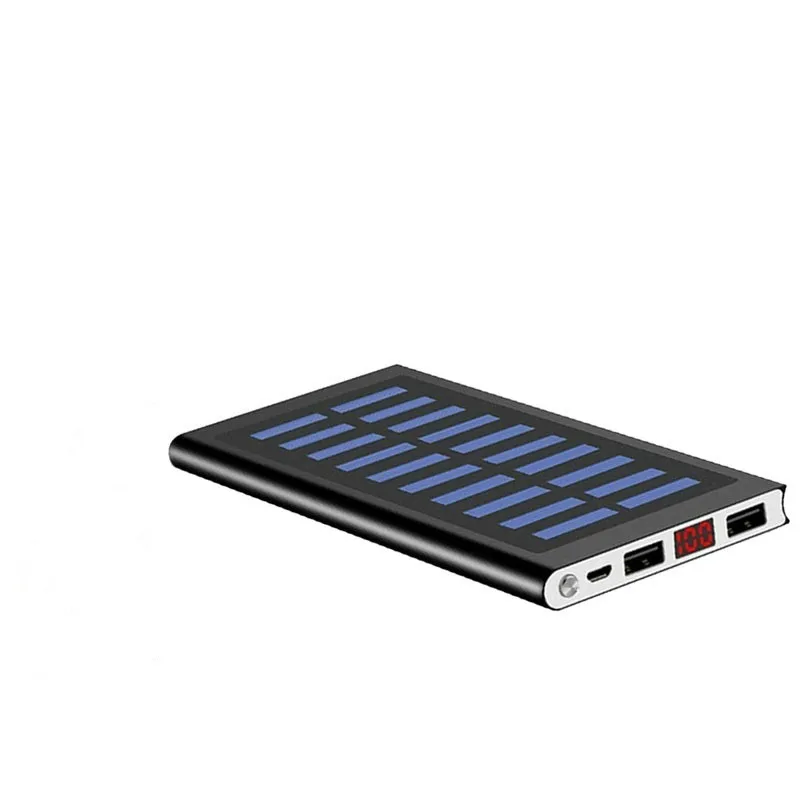 Solar Power Bank 30000mah 2 USB External Battery LED Portable Powerbank Mobile Phone Solar Charger for smart phone