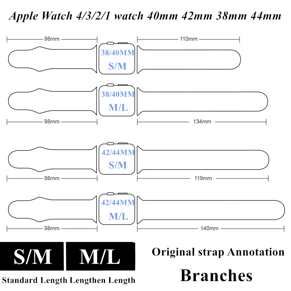 Band For Apple Watch Series 5 4 3 2 1 38/40MM Soft Silicone Breathable Replacement Strap Sport Loop for iwatch series 4 42/44MM