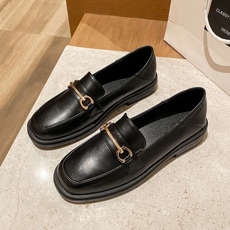 Spring/Autumn 2021 Women Shoes Fashion Loafers Round Toe Platform Shoes Solid Slip-on Plus Size 43 Luxury Brand Shoes Women